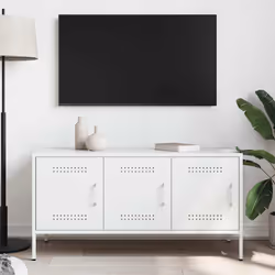 vidaXL Mobile TV Bianco 100,5x39x50,5 cm in Acciaio - Vista aggiuntiva 3