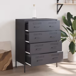 vidaXL Credenza Antracite 68x39x89 cm in Acciaio - Vista aggiuntiva 3