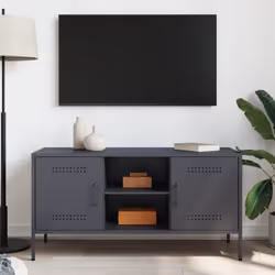 vidaXL Mobile TV Antracite 100,5x39x50,5 cm in Acciaio - Vista aggiuntiva 3