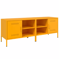 vidaXL Mobili TV 2 pz Giallo Senape 68x39x50,5 cm in Acciaio - Vista aggiuntiva 2