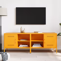 vidaXL Mobili TV 2 pz Giallo Senape 68x39x50,5 cm in Acciaio - Vista aggiuntiva 3