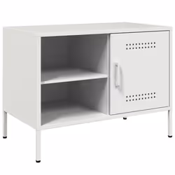 vidaXL Mobile TV Bianco 68x39x50,5 cm in Acciaio - Vista aggiuntiva 2