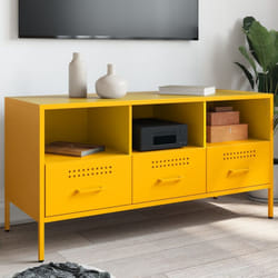 Vidaxl - Mobile tv Giallo Senape 100,5x39x50,5 cm in Acciaio