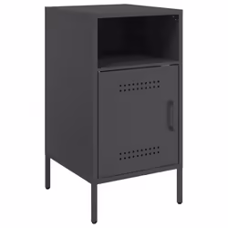 vidaXL Comodino Nero 36x39x68 cm in Acciaio - Vista aggiuntiva 2