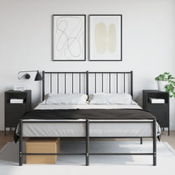 vidaXL Comodini 2 pz Neri 36x39x68 cm in Acciaio