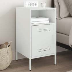 vidaXL Comodino Bianco 36x39x68 cm in Acciaio