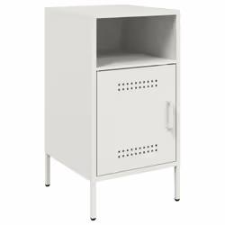 vidaXL Comodino Bianco 36x39x68 cm in Acciaio - Vista aggiuntiva 2