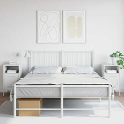 Vidaxl - Comodini 2 pz Bianchi 36x39x68 cm in Acciaio 887365