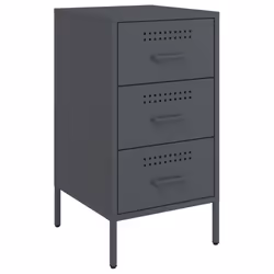 vidaXL Comodino Antracite 36x39x68 cm in Acciaio - Vista aggiuntiva 2