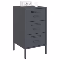 vidaXL v Comodini 2 pz Antracite 36x39x68 cm in Acciaio - Vista aggiuntiva 3