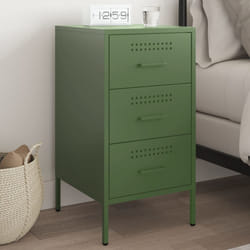 vidaXL Comodino Verde Oliva 36x39x68 cm in Acciaio