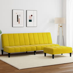 Vidaxl - Divano Letto 2 Posti con Sgabello Giallo in Velluto 261539