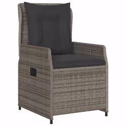 vidaXL Set da Pranzo da Giardino 5 pz con Cuscini in Polyrattan Grigio - Vista aggiuntiva 3
