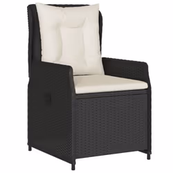 vidaXL Set da Pranzo da Giardino 7 pz Nero con Cuscini in Polyrattan - Vista aggiuntiva 3