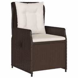 Set da Pranzo da Giardino 5pz con Cuscini in Polyrattan Marronecod mxl 117135 - Vista aggiuntiva 3