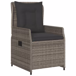 vidaXL Set da Pranzo da Giardino 5 pz con Cuscini in Polyrattan Grigio - Vista aggiuntiva 3