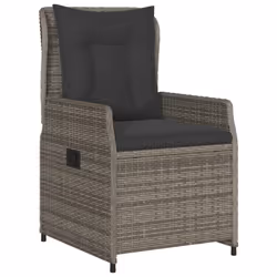 vidaXL Set da Pranzo da Giardino 5 pz con Cuscini in Polyrattan Grigio - Vista aggiuntiva 3