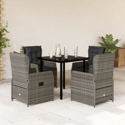 vidaXL Set da Pranzo da Giardino 5 pz con Cuscini in Polyrattan Grigio