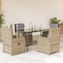 vidaXL Set da Pranzo da Giardino 5 pz con Cuscini Beige in Polyrattan