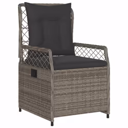 vidaXL Set da Pranzo da Giardino 9 pz con Cuscini in Polyrattan Grigio - Vista aggiuntiva 3