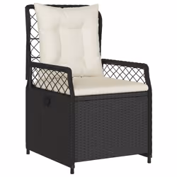 vidaXL Set da Pranzo da Giardino 7 pz Nero con Cuscini in Polyrattan - Vista aggiuntiva 3