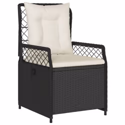 vidaXL Set da Pranzo da Giardino 7 pz Nero con Cuscini in Polyrattan - Vista aggiuntiva 3