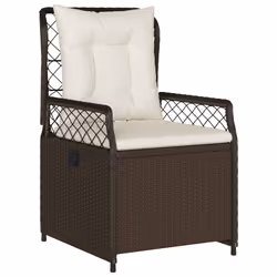 Set da Pranzo da Giardino 5pz con Cuscini in Polyrattan Marronecod mxl 117159 - Vista aggiuntiva 3