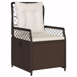vidaXL Set da Pranzo da Giardino 7pz con Cuscini in Polyrattan Marrone - Vista aggiuntiva 3