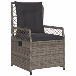 vidaXL Set da Pranzo da Giardino 5 pz con Cuscini in Polyrattan Grigio - Vista aggiuntiva 3