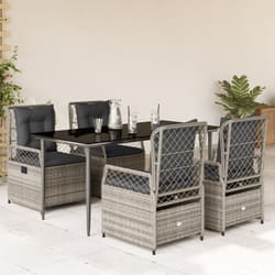 vidaXL Set da Pranzo da Giardino 5 pz con Cuscini in Polyrattan Grigio