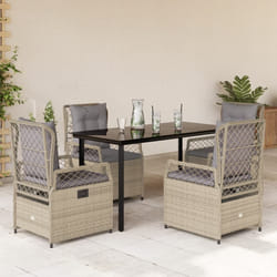 vidaXL Set da Pranzo da Giardino 5 pz con Cuscini Beige in Polyrattan