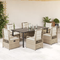 vidaXL Set da Pranzo da Giardino 9 pz con Cuscini Beige in Polyrattan