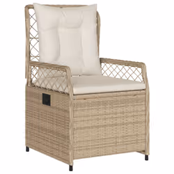 vidaXL Set da Pranzo da Giardino 9 pz con Cuscini Beige in Polyrattan - Vista aggiuntiva 3