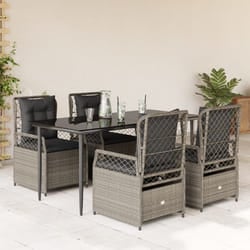Set Pranzo da Giardino 5pz con Cuscini Grigio Chiaro Polyrattancod mxl 117170