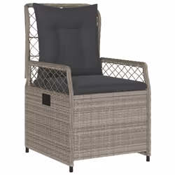 Set da Pranzo da Giardino 7 pz Cuscini Polyrattan Grigio Chiarocod mxl 93211 - Vista aggiuntiva 3
