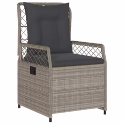 vidaXL Set Pranzo da Giardino 9pz con Cuscini Grigio Chiaro Polyrattan - Vista aggiuntiva 3