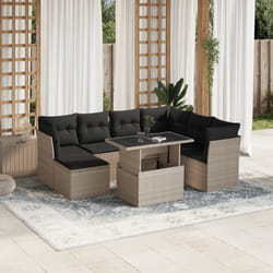 vidaXL Set Divano da Giardino 8pz con Cuscini Grigio Chiaro Polyrattan