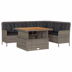 vidaXL Set Divano da Giardino 2 pz con Cuscini Grigio in Polyrattan - Vista aggiuntiva 2