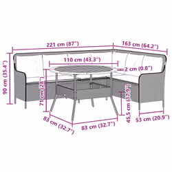 VidaXL 3262093 set mobili da esterno - Vista aggiuntiva 7