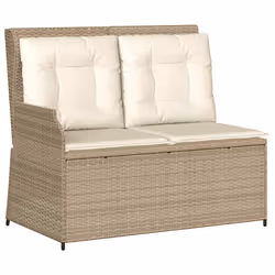 vidaXL Set Divani da Giardino 3 pz con Cuscini in Polyrattan Beige - Vista aggiuntiva 3