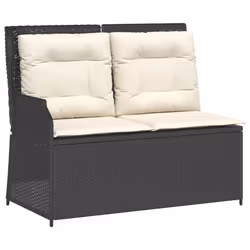 vidaXL Set Divani da Giardino 4 pz con Cuscini Nero in Polyrattan - Vista aggiuntiva 3