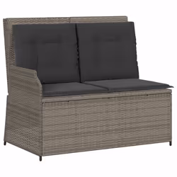 vidaXL Set Divani da Giardino 5 pz con Cuscini in Polyrattan Grigio - Vista aggiuntiva 3