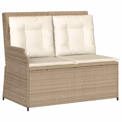 vidaXL Set Divani da Giardino 7 pz con Cuscini in Polyrattan Beige - Vista aggiuntiva 3