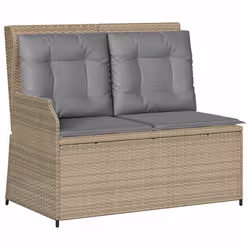 vidaXL Set Divani da Giardino 3 pz con Cuscini in Polyrattan Beige - Vista aggiuntiva 3