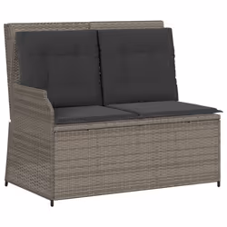 vidaXL Set Divani da Giardino 5 pz con Cuscini in Polyrattan Grigio - Vista aggiuntiva 3