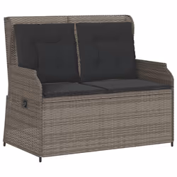 vidaXL Set Divani da Giardino 3 pz con Cuscini in Polyrattan Grigio - Vista aggiuntiva 3
