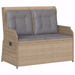 vidaXL Set Divani da Giardino 3 pz con Cuscini in Polyrattan Beige - Vista aggiuntiva 3
