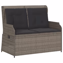 vidaXL Set Divani da Giardino 3 pz con Cuscini in Polyrattan Grigio - Vista aggiuntiva 3