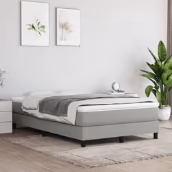 vidaXL Giroletto a Molle con Materasso Grigio Chiaro 120x190cm Tessuto - Vista aggiuntiva 3