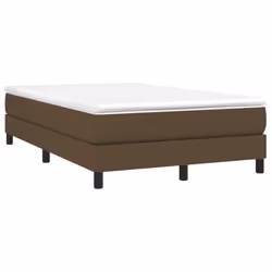 vidaXL Giroletto a Molle con Materasso Marrone Scuro 120x190cm Tessuto - Vista aggiuntiva 2